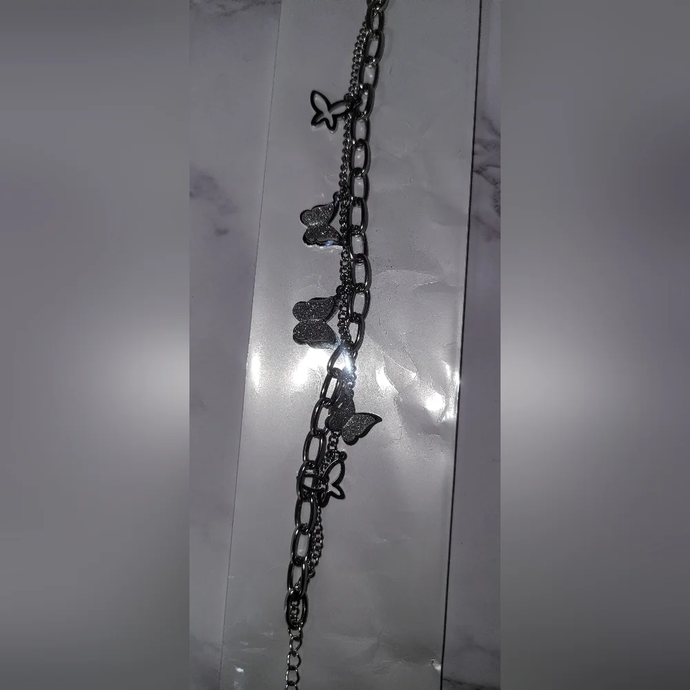 Double chain plate color bracelet - Picture 2 of 3